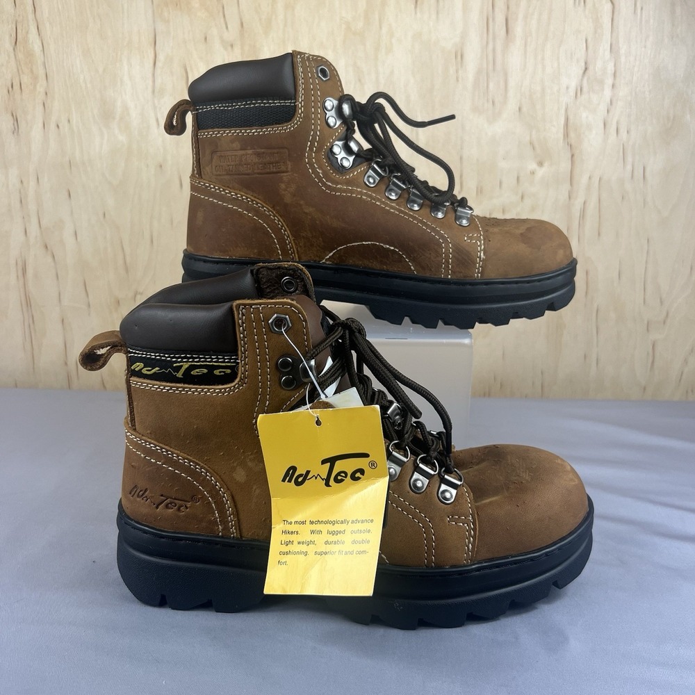 Ad Tec Women's Size 7.5 Brown Leather Hiking Boots Water Resistant Outdoor New
